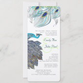 Années 20 Peacock plumes mariage Invitations (Devant)