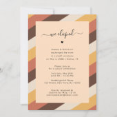 Années 70 Rétro Striped We Elopé Faire-part les an (Devant)