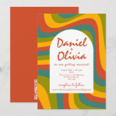 Années 70 Super avec Faire-part de mariage QR (Devant / Derrière)