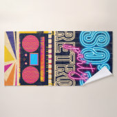 années 80, soirée musicale rétro. Affiche de style (Serviette de bain)
