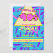 Années 90 Nostalgie Throwback Invitation d'anniver (Devant)