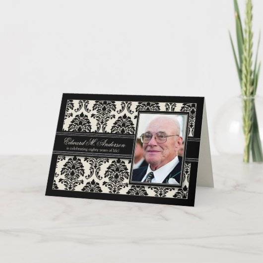 Années d'or de damassé d'invitation de CARTE (Devant)