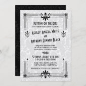 Années folles Années 20 Faire-part de mariage Art  (Devant / Derrière)