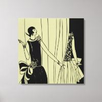 Années folles Toile Art déco enveloppée - sépia