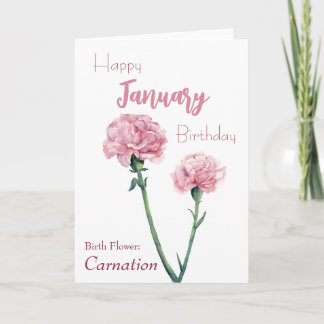 Annengeboorte bloem januari geboortedag kaart