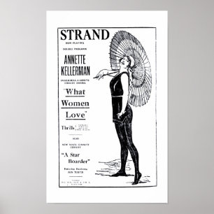 Annette Kellerman 1921 affiche vintage