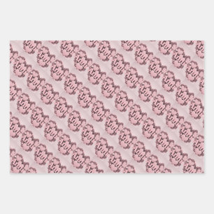 Annie 3D Coeurs roses Envelopper ensemble papier