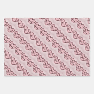 Annie 3D Coeurs roses Envelopper ensemble papier