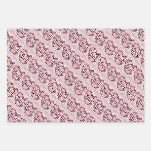 Annie 3D Pink Hearts Wrapping Paper Set