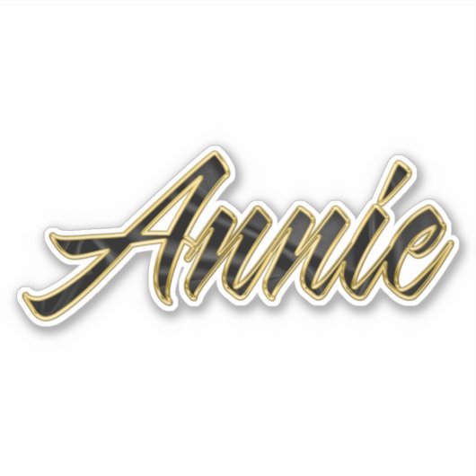 Annie black gold Lettering Aufkleber Sticker (Voorkant)