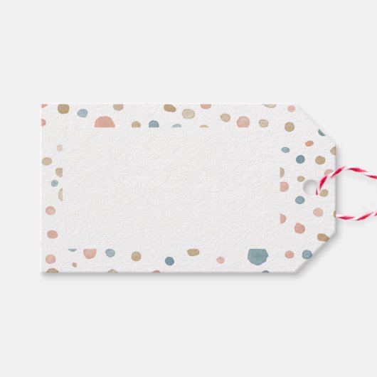 Annie Confetti Waterverf Stippen Gift Label Cadeaulabel (Voorkant (Horizontaal))
