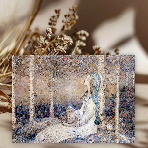 Annie French De dame en rode vlinder Notitiekaartje