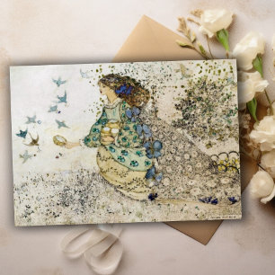 Annie French Girl and Swallows