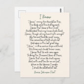 Annie Johnson Flint Poetry Briefkaart (Voorkant / Achterkant)