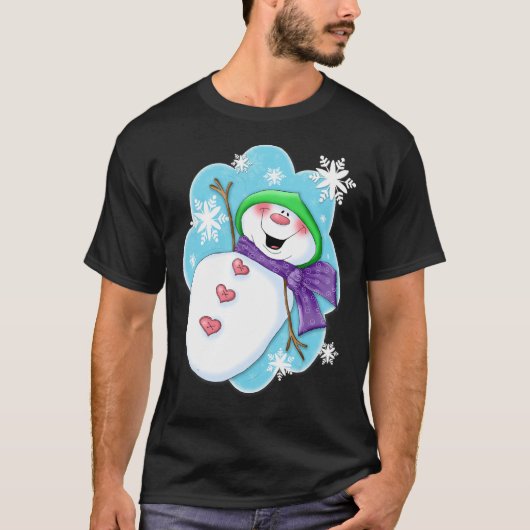 Annie Lang Go Snow Snowman T-shirt (Voorkant)
