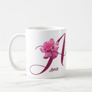 Annie naam  roze roos bloemen Koffiemok