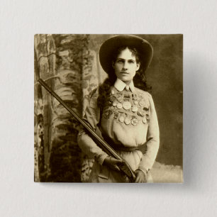 Annie Oakley Classic Vierkante Button 5,1 Cm