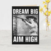 ANNIE OAKLEY MET PISTOOL, BIRTHDAY WENSKAARTEN KAART (Gele Bloem)