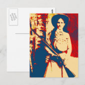 Annie Oakley Oil Grunge Briefkaart (Voorkant / Achterkant)