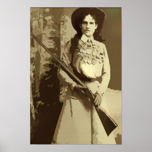  Annie Oakley Oil Grunge Canvas Print