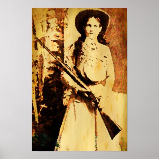  Annie Oakley Oil Grunge Canvas Print (Voorkant)