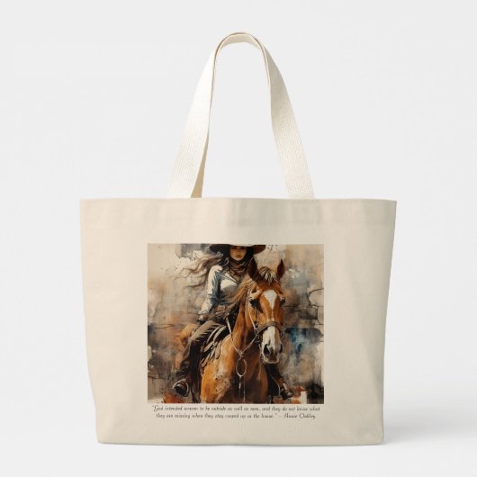 Annie Oakley toont de Trail Blazers Grote Tote Bag (Achterkant)