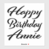 Annie Prénom Anniversaire de Black Sticker (Feuille)