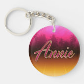 Annie prénom nom porte-clés rose doré (Devant)