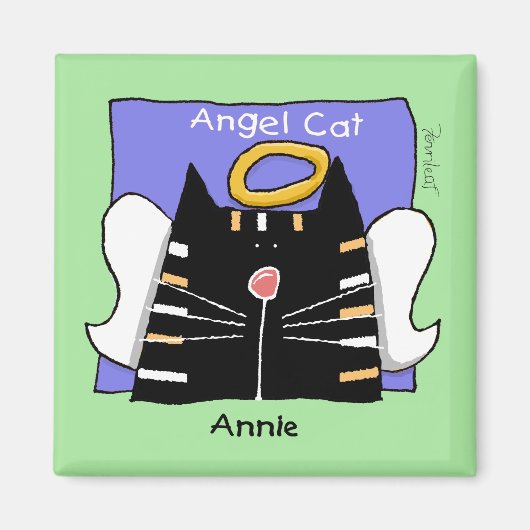 Annie tabby kat engel magneet (Voorkant)