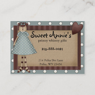 Annie Whimsy Carte de visite du pays Primsy