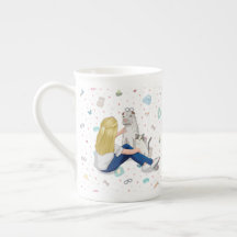 Anniepaddington Bone China mok - kunst van Irina K
