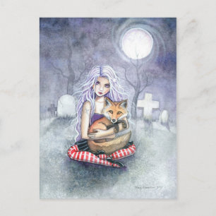 Annie's Fox Gothic Girl Fantasy Art Briefkaart