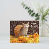 Annie's Sweet Halloween Cat/Kitten Briefkaart (Staand voorkant)