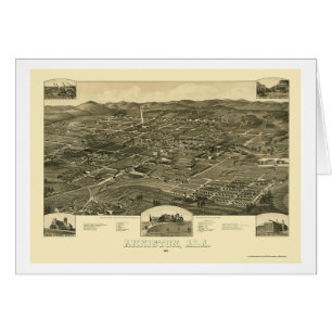 Anniston, carte panoramique d'AL - 1887