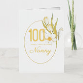 Anniversaire 100 ans | Carte d'anniversaire floral (Recto)