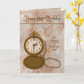 Anniversaire 100e montre de poche et carte à chaîn (Fleur jaune)