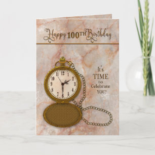 Anniversaire 100e montre de poche et carte à chaîn