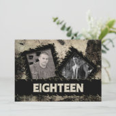 ANNIVERSAIRE 18ème INVITATION - GRUNGE - DEUX PHOT (Debout devant)