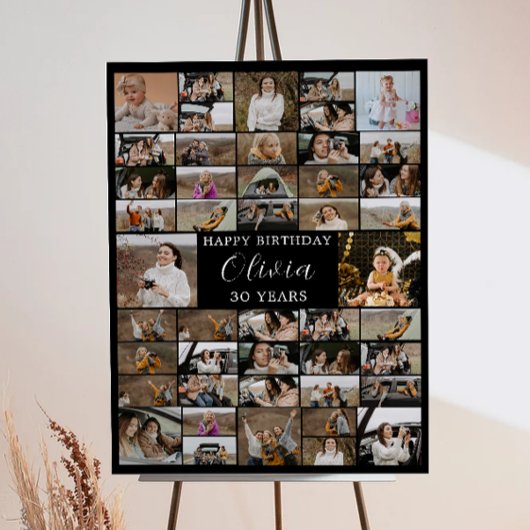 Anniversaire 45 Photo Collage Poster pour lui/elle