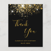 Anniversaire 50 noir budget or carte de remercieme (Devant)