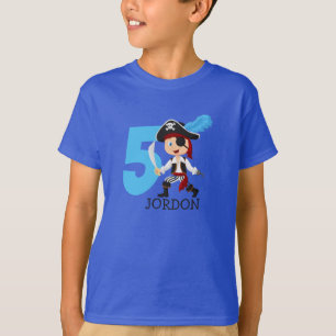 Anniversaire 5e Nom Pirate de fête T-shirt