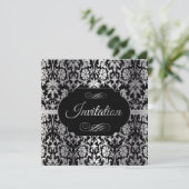 Anniversaire 75 ans | Invitation Argent & Noir Dam (Debout devant)