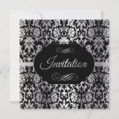 Anniversaire 75 ans | Invitation Argent & Noir Dam (Devant)