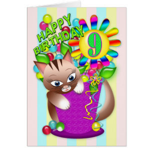 Anniversaire - 9 ans - Célébration de chats chat