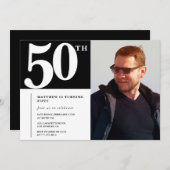 Anniversaire adulte 50e anniversaire invitation Ph (Devant / Derrière)