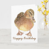 Anniversaire amusant avec carte de canard mignonne (Fleur jaune)
