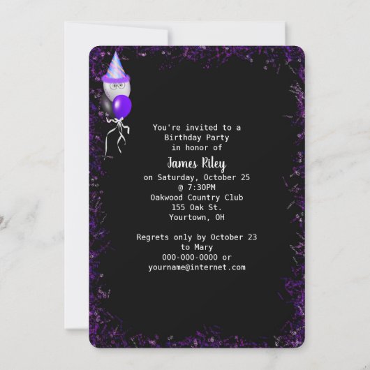 Anniversaire Année 1935 Invitation (Dos)