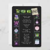 Anniversaire Année 1945 Invitation (Devant)
