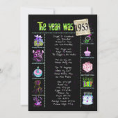 Anniversaire Année 1953 Invitation (Devant)