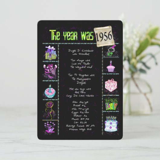 Anniversaire Année 1956 Invitation (Debout devant)